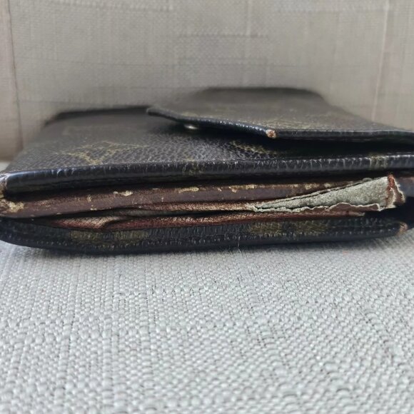 Vintage Louis Vuitton Wallet Brown Card Holder Trifold Purse Made in France Auth - Picture 10 of 12
